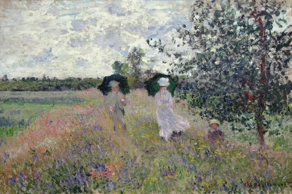 Countrysides: Promenade near Argenteuil, 1873  by Claude Monet