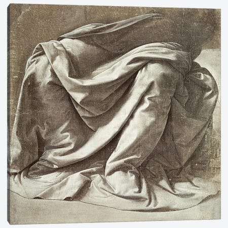 Drapery study for a Seated Figure, c.1475-80  Canvas Print #BMN2410} by Leonardo da Vinci Art Print