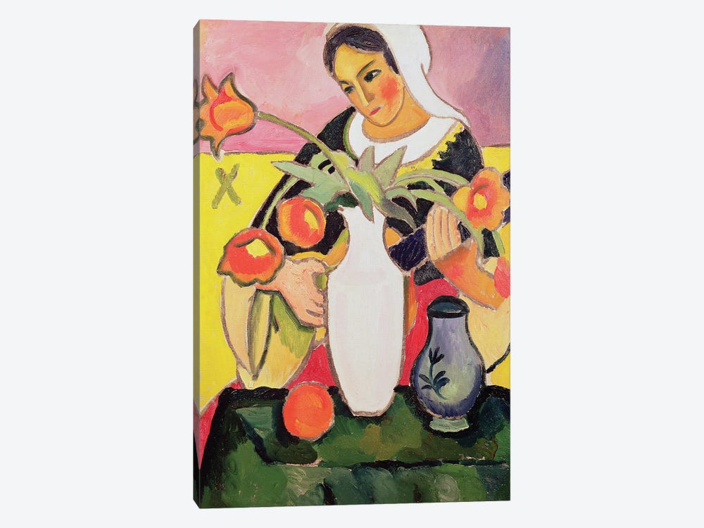 The Lute Player, 1910  by August Macke 1-piece Canvas Art