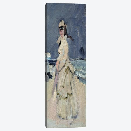 Camille on the Beach, 1870-71  Canvas Print #BMN2415} by Claude Monet Canvas Artwork