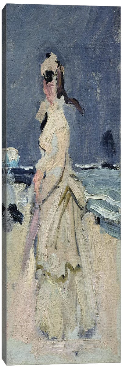 Camille on the Beach, 1870-71  Canvas Art Print - Claude Monet