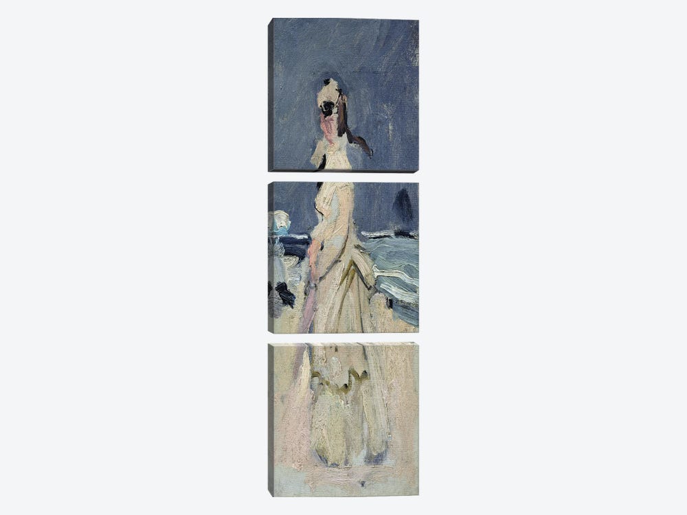 Camille on the Beach, 1870-71  by Claude Monet 3-piece Canvas Wall Art