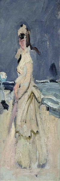 Claude Monet: Camille on the Beach, 1870-71  by Claude Monet