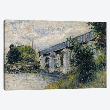 Railway Bridge at Argenteuil, 1874  Canvas Print #BMN2417} by Claude Monet Canvas Artwork