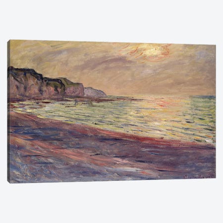 The Beach at Pourville, Setting Sun, 1882  Canvas Print #BMN2419} by Claude Monet Canvas Print