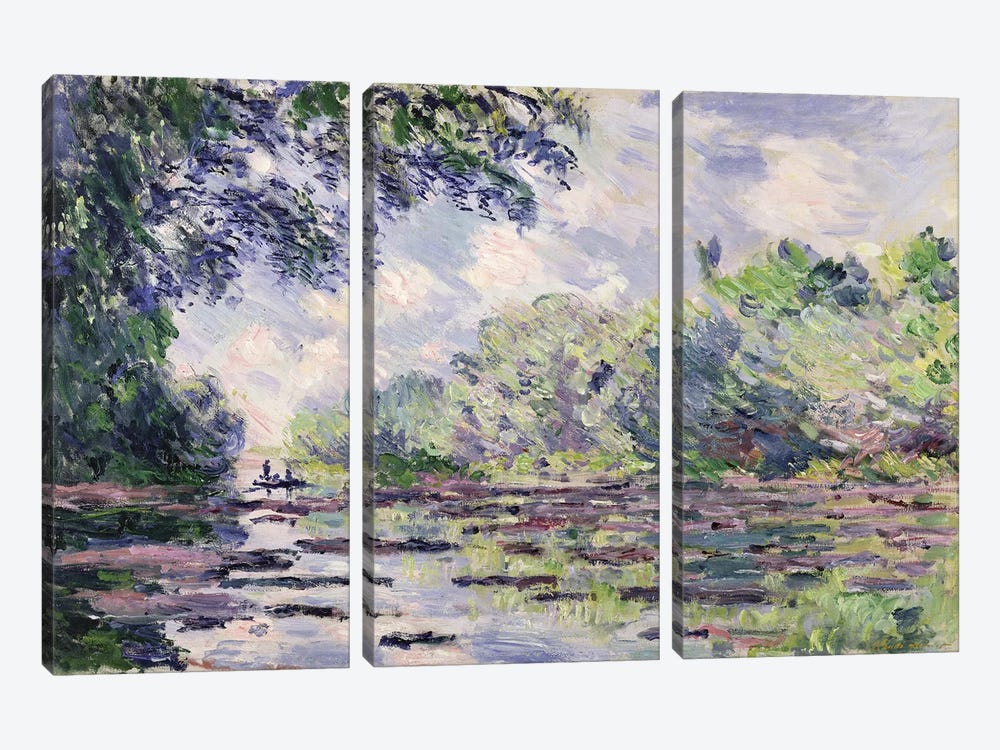 The Seine at Giverny, 1885  by Claude Monet 3-piece Canvas Wall Art