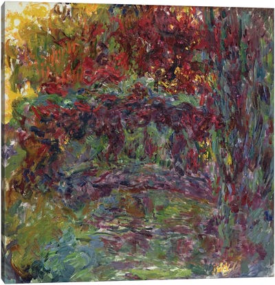 The Japanese Bridge at Giverny, 1918-24  Canvas Art Print - Claude Monet