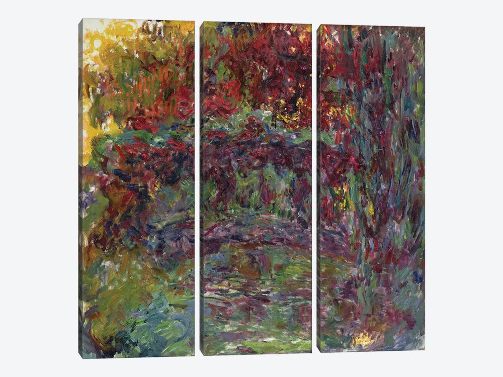 The Japanese Bridge at Giverny, 1918-24  by Claude Monet 3-piece Canvas Print