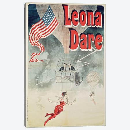 Ballooning: `Leona Dare' poster, 1890 Canvas Print #BMN242} by Jules Cheret Canvas Wall Art