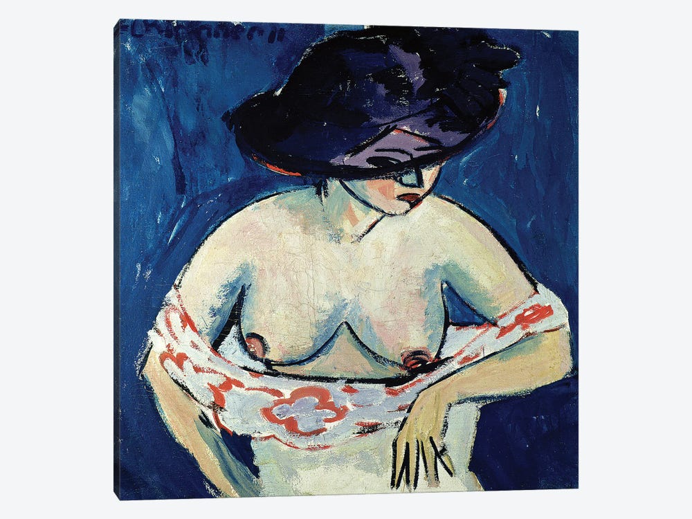 Half-Naked Woman with a Hat, 1911  1-piece Canvas Art Print