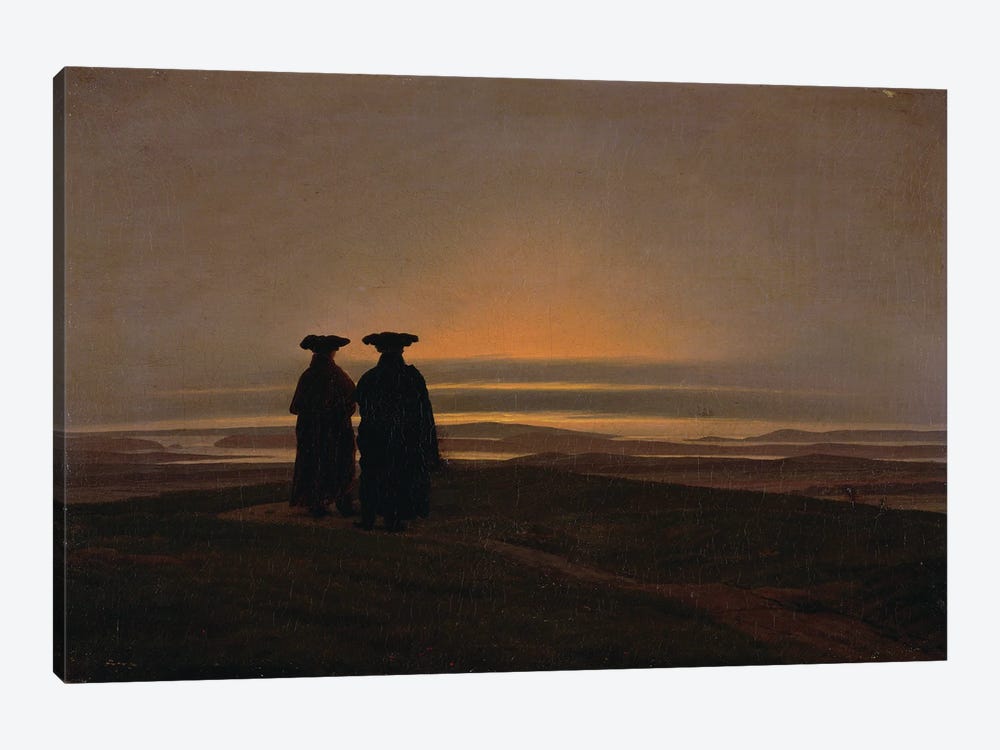 Sunset  by Caspar David Friedrich 1-piece Canvas Art