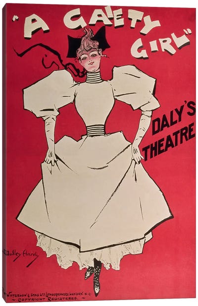 Poster advertising 'A Gaiety Girl' at the Daly's Theatre, Great Britain, 1890s  Canvas Art Print