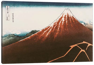 Fuji Above The Lightning (Musee Guimet) Canvas Art Print - Weather Art