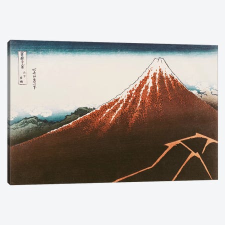 Fuji Above The Lightning (Musee Guimet) Canvas Print #BMN2441} by Katsushika Hokusai Canvas Art