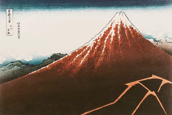 Mt.Fuji: Fuji Above The Lightning (Musee Guimet) by Katsushika Hokusai