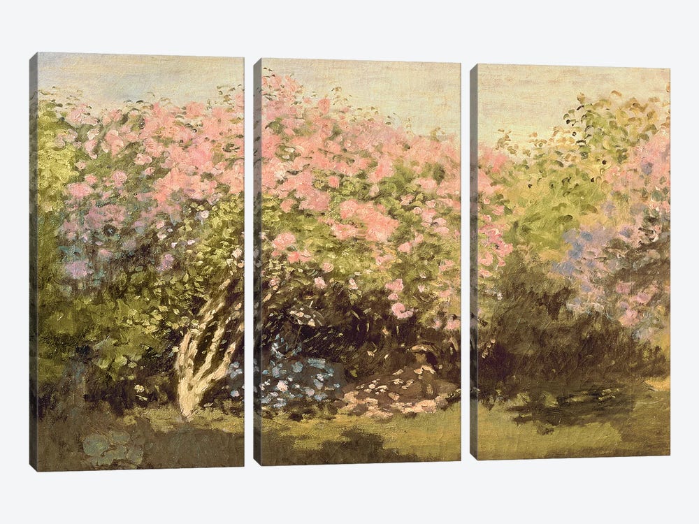 Lilac in the Sun, 1873  by Claude Monet 3-piece Canvas Wall Art