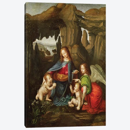 Madonna of the Rocks  Canvas Print #BMN2448} by Leonardo da Vinci Canvas Wall Art