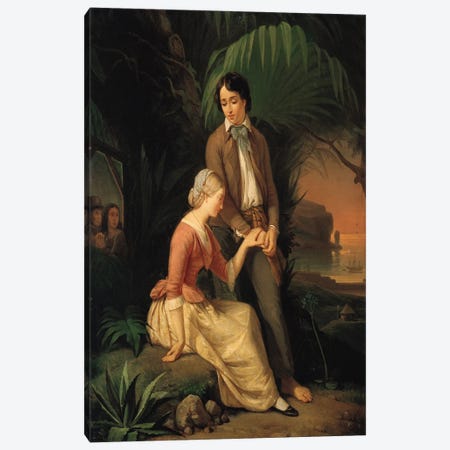 Paul and Virginie  Canvas Print #BMN2453} by French School Canvas Print