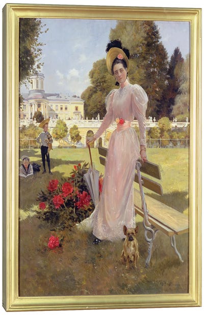 Portrait of Princess Z.N. Yusupova with her Two Sons at Arkhangelskoe, 1894  Canvas Art Print
