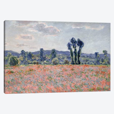 Poppy Field, 1887  Canvas Print #BMN2460} by Claude Monet Canvas Artwork
