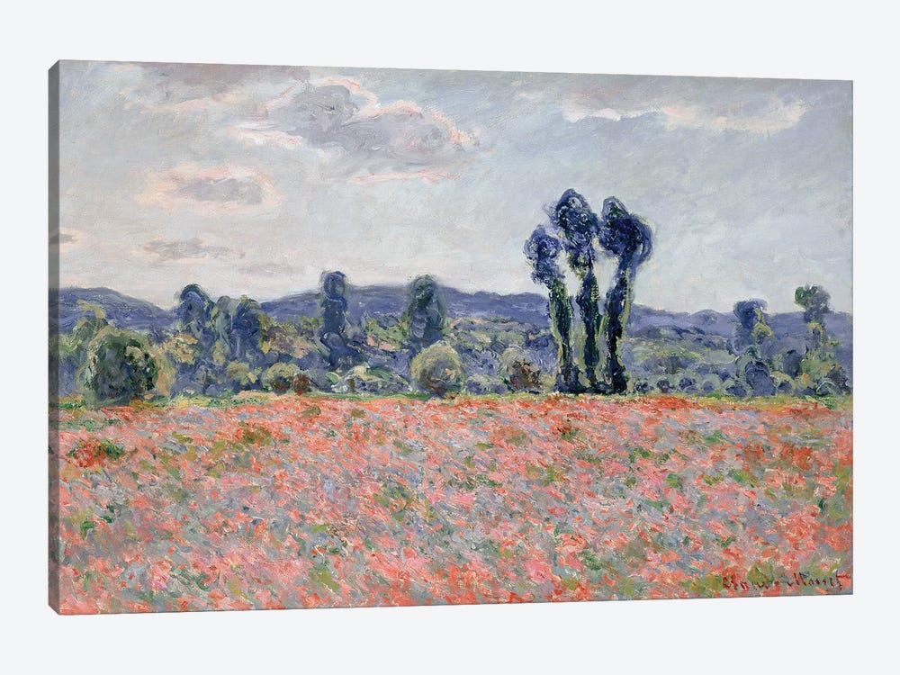 Poppy Field, 1887  by Claude Monet 1-piece Canvas Wall Art