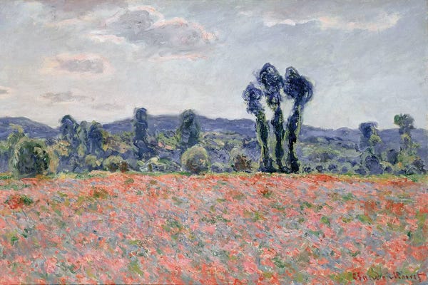 Claude Monet: Poppy Field, 1887  by Claude Monet