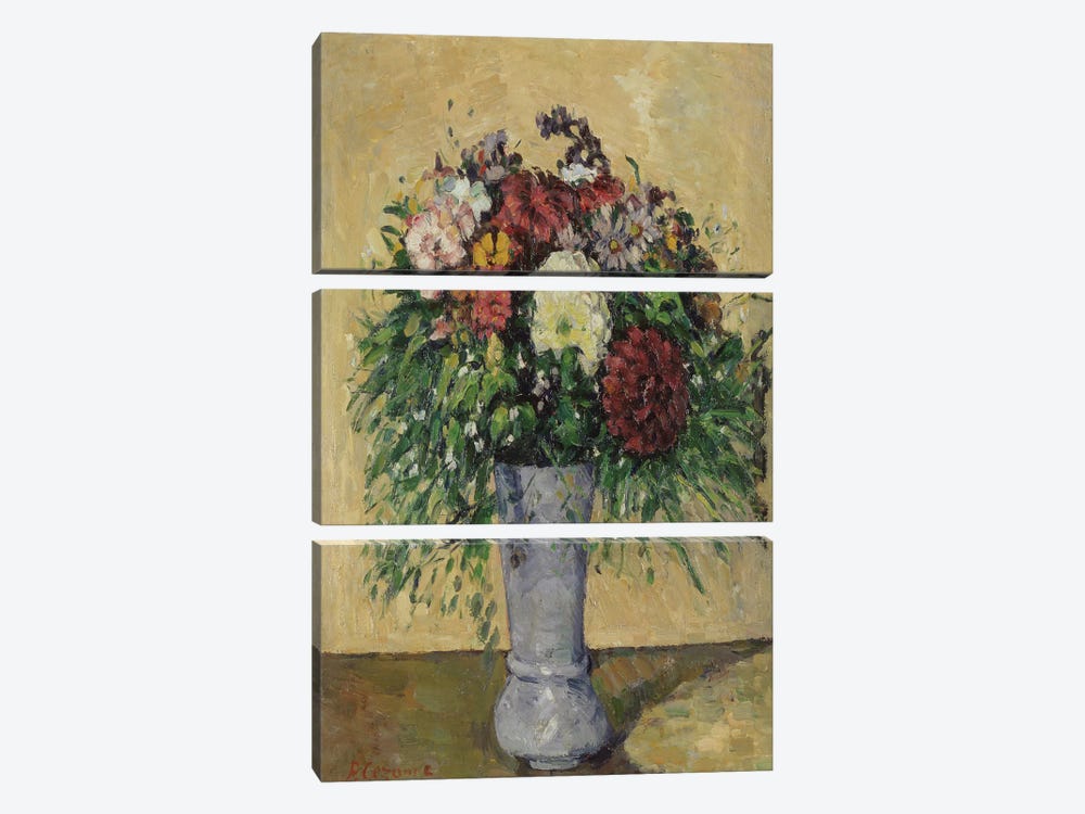 Bouquet of Flowers in a Vase, c.1877  3-piece Canvas Art Print