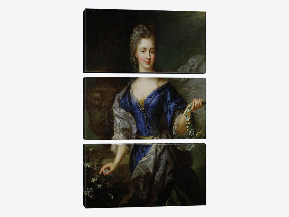 Marie-Anne de Bourbon  by Nicolas de Largillière 3-piece Canvas Print