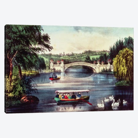 Central Park - The Bridge  Canvas Print #BMN2476} by N. Currier Canvas Artwork