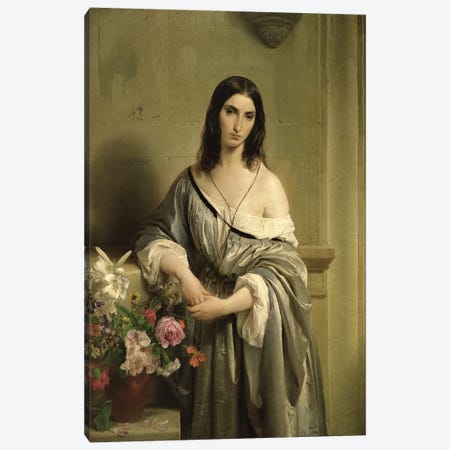 Melancholic Thoughts, 1842  Canvas Print #BMN2482} by Francesco Hayez Canvas Artwork