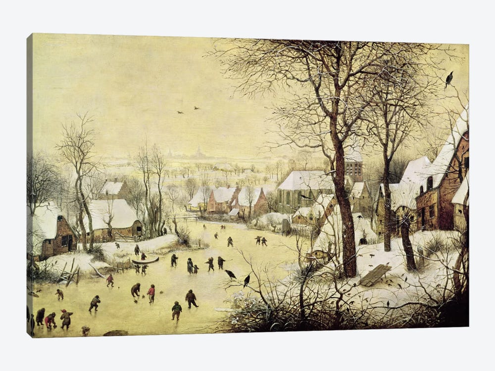 Winter Landscape with Skaters and a Bird Trap, 1565  by Pieter Brueghel the Elder 1-piece Canvas Art