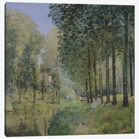The Rest by the Stream. Edge of the Wood, 1872  Canvas Print #BMN2493} by Alfred Sisley Canvas Art Print