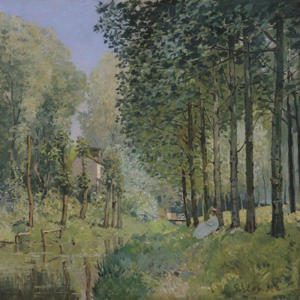 Impressionism: The Rest by the Stream. Edge of the Wood, 1872  by Alfred Sisley