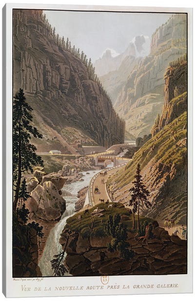 View of the New Simplon Pass, 1811  Canvas Art Print