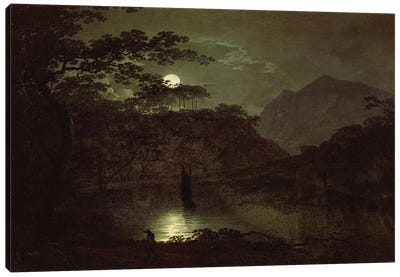 A Lake by Moonlight, c.1780-82  Canvas Art Print