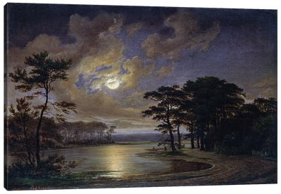 Holstein Sea - Moonlight, 1847  Canvas Art Print