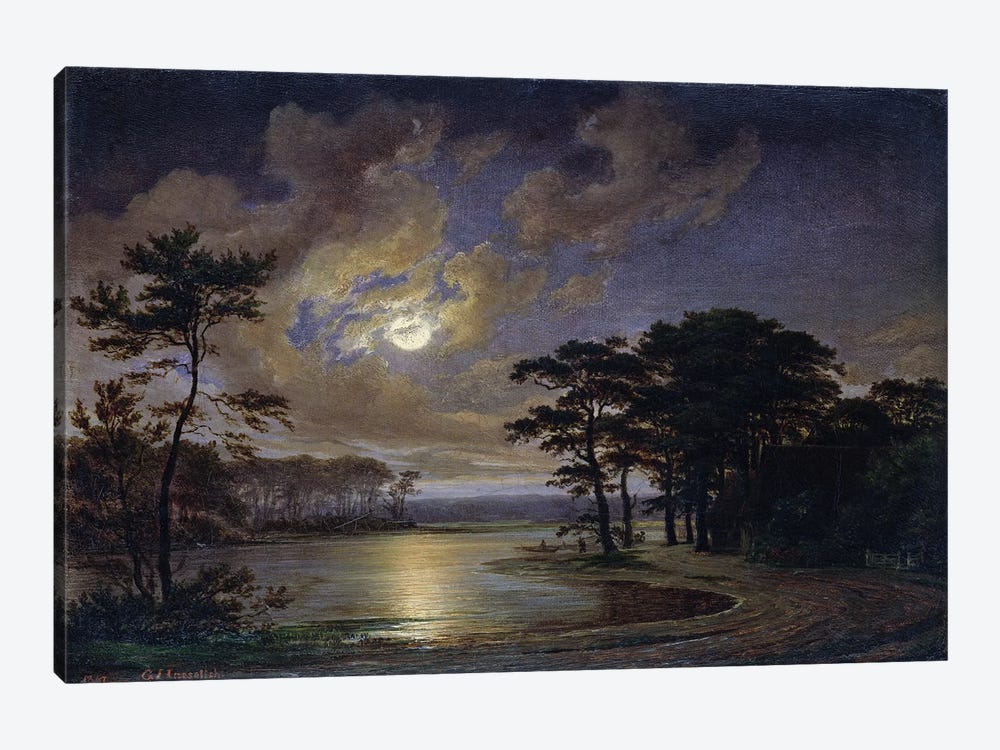 Holstein Sea - Moonlight, 1847  by Johann Georg Haeselich 1-piece Art Print