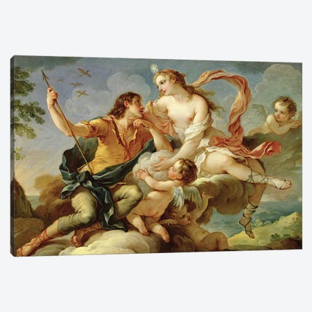 Venus and Adonis  Canvas Print #BMN2539} by Charles Joseph Natoire Canvas Art