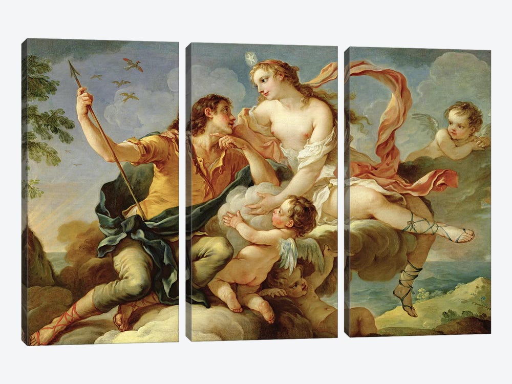 Venus and Adonis  by Charles Joseph Natoire 3-piece Canvas Art Print