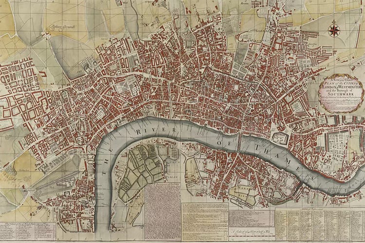 A New and Exact Plan of the Cities of London and Westminster and the Borough of Southwark, 1725 