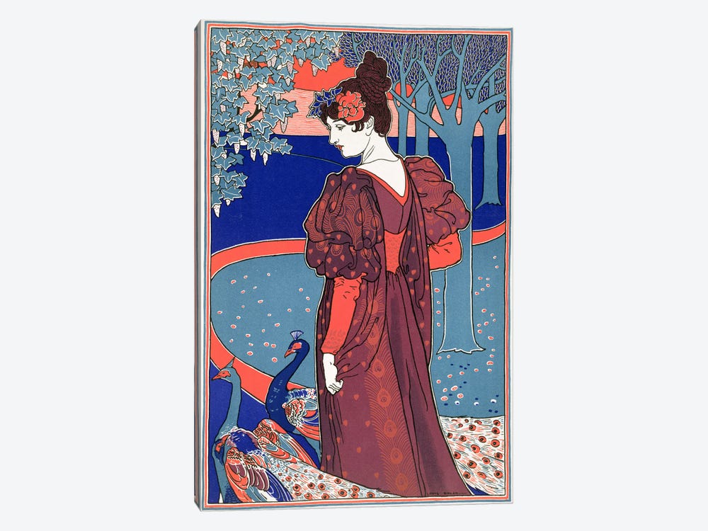 Woman with Peacocks, from 'L'Estampe Moderne', published Paris 1897-99  1-piece Art Print