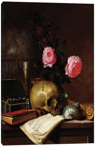 Still Life with a Skull  Canvas Art Print