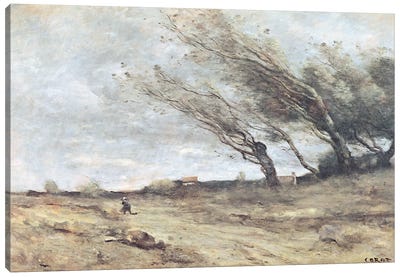 The Gust of Wind, c.1865-70  Canvas Art Print