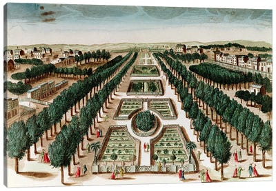 View of the Jardin des Plantes from the Cabinet d'Histoire Naturelle  Canvas Art Print - French School