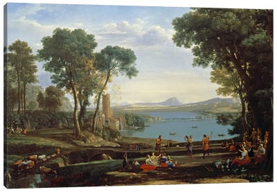 Landscape with the Marriage of Isaac and Rebekah  Canvas Art Print
