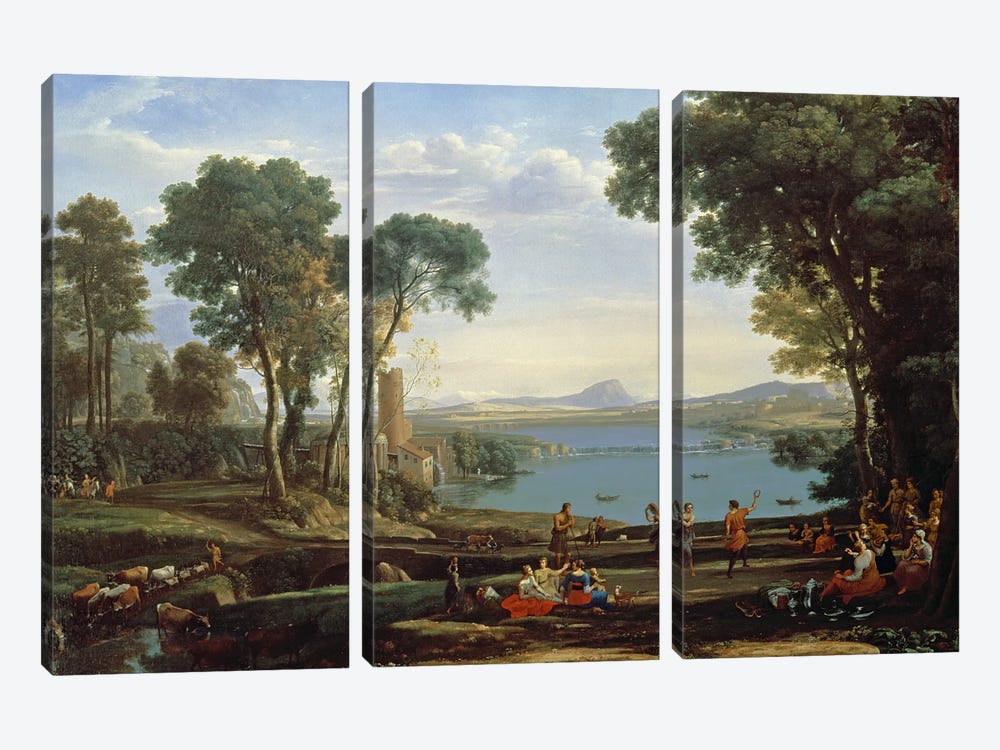 Landscape with the Marriage of Isaac and Rebekah  3-piece Canvas Wall Art