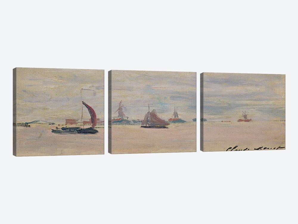 View of the Voorzaan, 1871  by Claude Monet 3-piece Canvas Wall Art