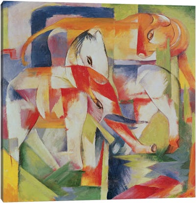 Elephant, Horse and Cow, 1914  Canvas Art Print