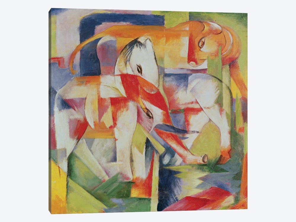 Elephant, Horse and Cow, 1914  by Franz Marc 1-piece Canvas Art Print