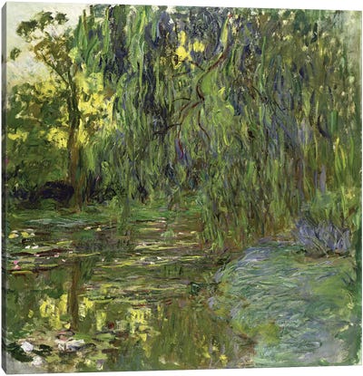 Weeping Willows, The Waterlily Pond at Giverny, c.1918  Canvas Art Print